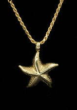 585/- 14kt Gelbgold Kordelkette mit Seestern Anhänger, Kette 40 cm lang