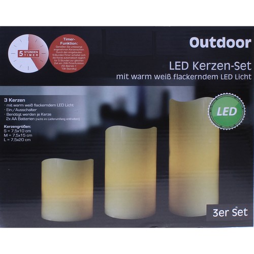 3er set led kerzen - 3er,