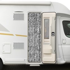 Flauschvorhang Türvorhang Fliegenschutz dunkelgrau-graumel Chenille 56 x 185 cm