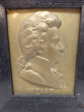 Bronze Porträt von Mozart Metallrelief Wandrelief 3D Relief Wandbild