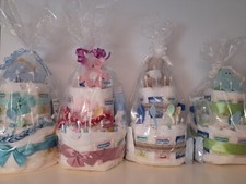 Süße XXL Windeltorte 1 von 4 Farben, 77 tlg. Geburt, Taufe, Geburtstag Geschenk