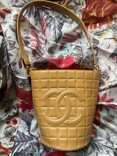 CHANEL TASCHE ORIGINAL BEIGE Vintage Ungetragen, wie Neu Rund Mit Innenbeutel
