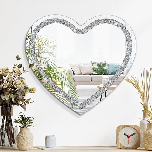 Wandspiegel kristall herzform - kristall,