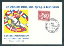 Sonderkarte Reitturnier Aachen 1958. - 548