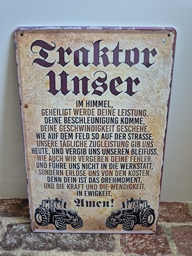 Traktor unser blechschild - unser,