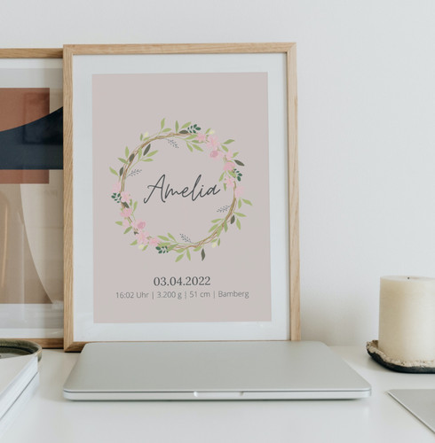 Poster personalisiert baby mit - poster,