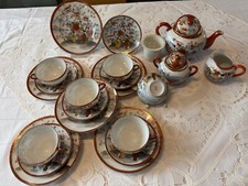 Teeservice Japan Geisha, handbemalt, hauchdünn, sehr selten da 21teilig komplett