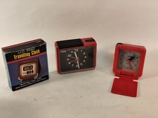 Lot DDR Ruhla Wecker Uhr Alarm Eurochron Quartz  Nachttisch 1970er rot