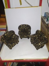 3 x Alter Sessel-um 1920- -Puppenhaus-Puppenstube-Schule