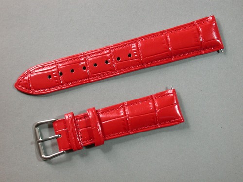 Echt leder uhrenarmband - echt, rot