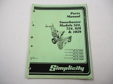 Simplicity 524 724 828 1028 Snowbuster Schneefräse Ersatzteilliste Parts List