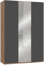 Kleiderschrank Level Drehtürenschrank 3-türig 150x58x216cm plankeneiche graphit