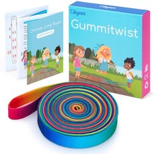 Cikyner Gummitwist Kinder Set，Hüpfgummi 4m lang 1.5cm weit Gummi Twist mit Anlei