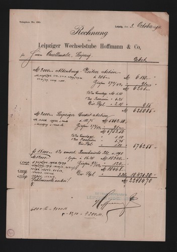 Leipzig rechnung 1894 - leipzig,,
