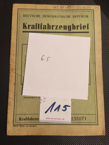 150 ddr kfz brief - 150/1,