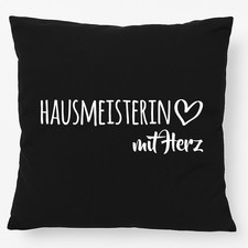 Kissen Hausmeisterin mit Herz