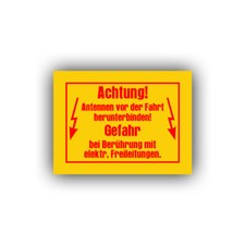 BW Achtung Antenne vor der Fahrt herunterbinden BW Funk SEM 80 9x7cm #A4638
