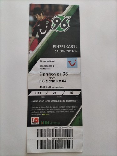 Sammler ticket hannover - ticket, 13/14