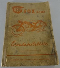 Teilekatalog / Ersatzteilliste NSU Fox 4-Takt Stand 02/1954