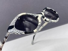 Anglo American Sonnenbrille Damen schwarz Weiß Oval grau Lima 90er