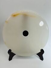 Onyx Donut weis mit roten Feuer Akzenten Ø30cm Top Qualität Naturstein Heilstein