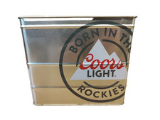 Coors Light Flaschenträger kleiner Bierkühler Metall Blechkiste Eiskübel