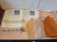 6 DDR Deckchen Servietten Wolpryla Stoff Kunstgewerbe