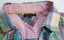 TOMMY HILFIGER Sommer Kleid Pastell Blau-Rosa-Gelb-Grün Kariert Gr. 10, Gr. 42