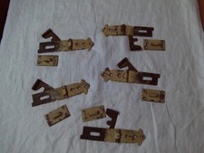 5 x Fenster-Beschlag,antik selten,Fachwerkhaus,Innen Holzschieber Riegel,vintage