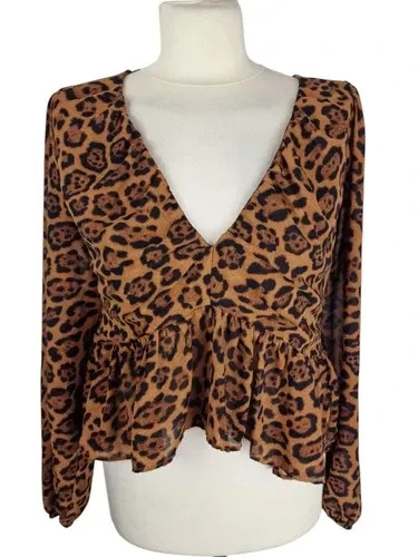 Leoparden bluse größe m - größe,