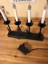 Kerzenleuchter innen 4 matt weiße Lichter Hirsch Baum mit 6Volt Netzadapter