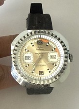 Alte Uhr Besançon Reserviertes Modell Super Datomatic Handaufzug Stahl Herren Watch