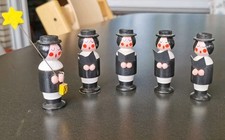 Erzgebirge Handarbeit 5-teilige  Sternsinger Gruppe aus Holz Weihnachten /Advent