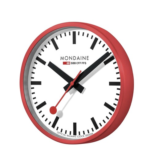 Mondaine wanduhr rot weiß - wanduhr, rot/weiß
