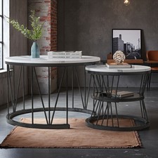 2er Set Beistelltisch Marmor