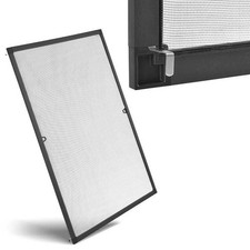 Fliegengitter Insektenschutz Fenster Alu Rahmen Bausatz Anthrazit 130x150 cm B-W