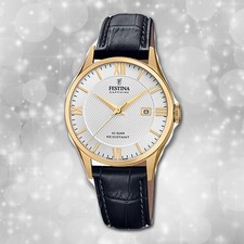 Armband-Uhr Leder schwarz