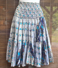 Rock Seide Seidenrock Knielang