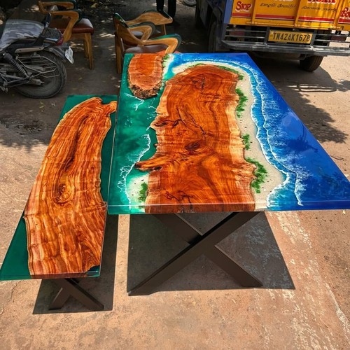 Ocean blue epoxy - river, table
