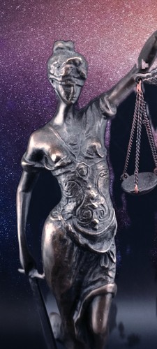 Bronze skulptur justitia figur - justitia,