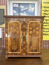 Kabinettschränkchen Schrank Barock Tabernakel mit Intarsien grosses Geheimfach