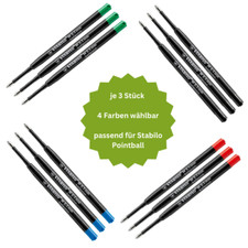 3 x STABILO Kugelschreiber-Ersatzmine für Pointball Großraummine ballpoint 0,5mm