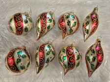 Tropfen Christbaumkugeln Weihnachtskugel Christbaumschmuck Krebs Lauscha gold Mi