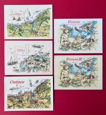 5 x DDR AK Landkarten 1981