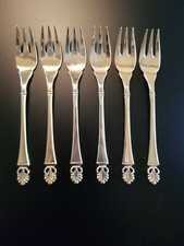 Wilkens, Modell Florentiner, 6 Kuchengabeln, 800er Silber, vergoldet