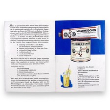 Vintage Milchmädchen Werbung Faltblatt Broschüre Papier Lebensmittel Deko Alt