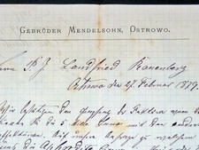 OSTROWO 1879, Rechnung GEBR