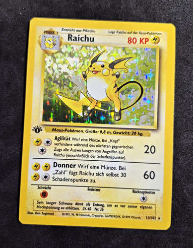 Pokemon karte raichu edition - karte, 1.edition