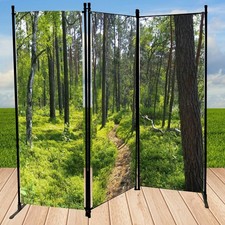   Sichtschutz Balkon Trennwand Raumteiler Paravent mit Fotodruck Wald