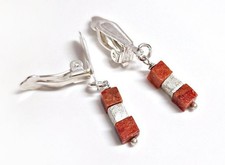 Ohrclips Silber 925 Koralle